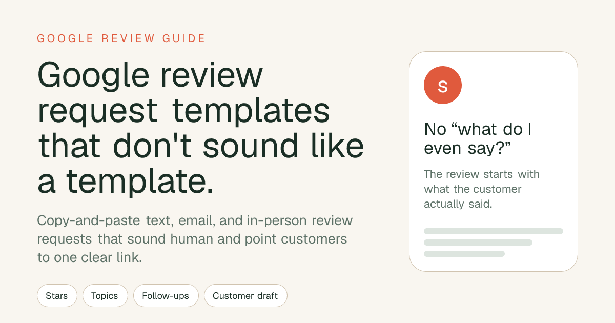 Google Review Request Templates (SMS & Email You Can Copy)